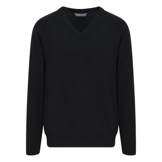 Black Knitted V-Neck Jumper