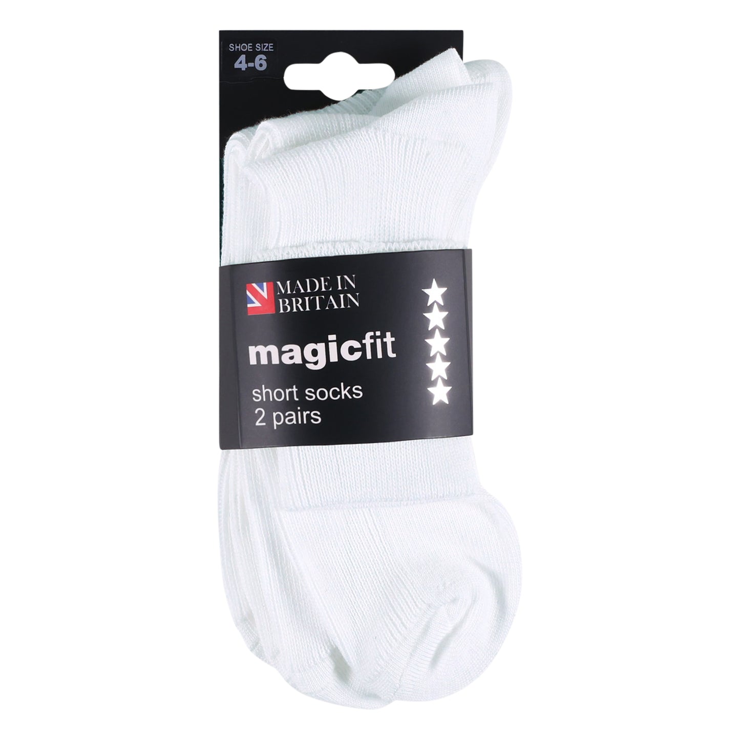 White Short Daywear Socks With Turn Down Top (2 Pack)