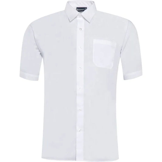 Short Sleeve Non Iron Shirt White - Twin Pack