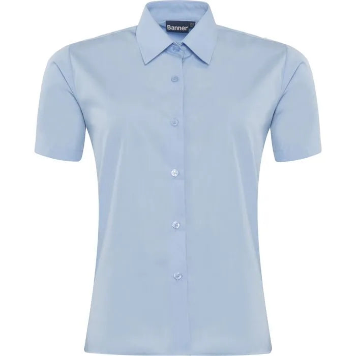Short Sleeve Iron Non Blue Blouse - Twin Pack