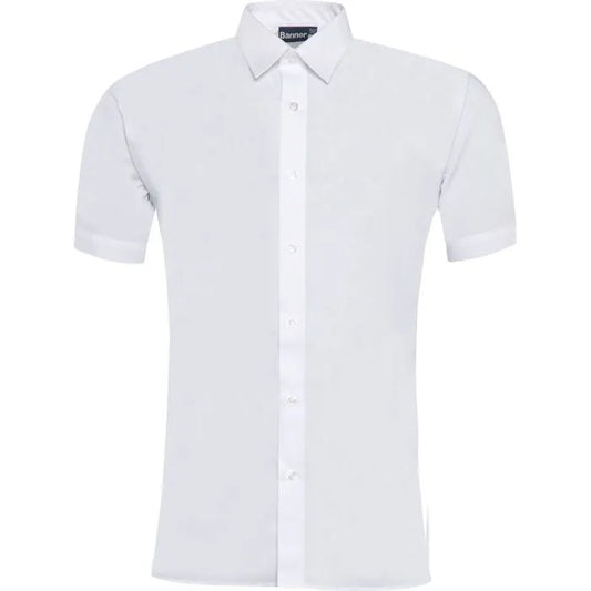 Short Sleeve Non Iron White Blouse - Twin Pack