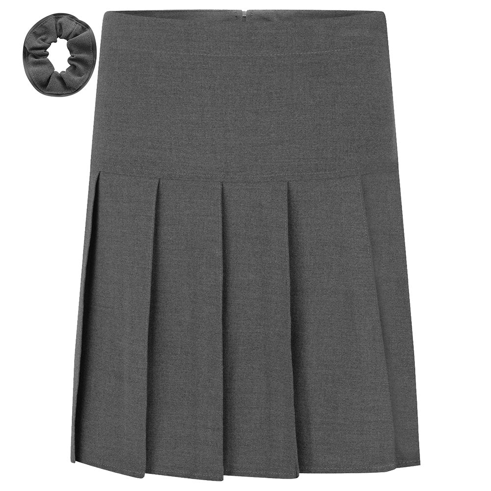 Stretch Grey Pleated Skirt