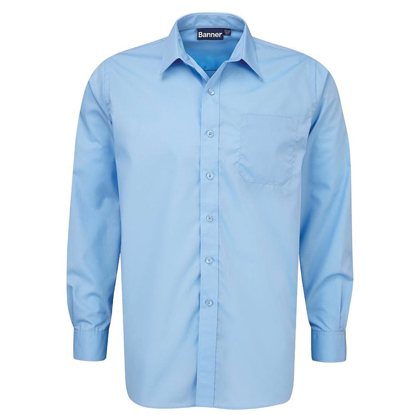Long Sleeve Non-Iron Blue Shirt - Twin Pack