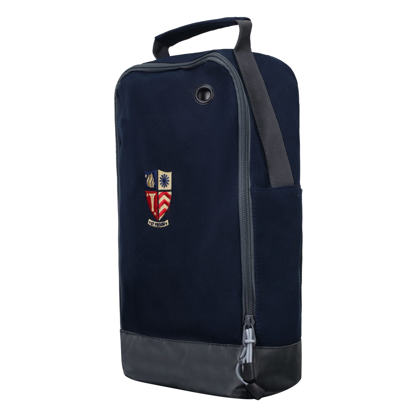 Navy Blue Crested Boot Bag