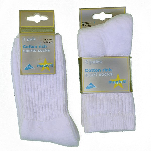 White Sports Socks (Twin Pack)