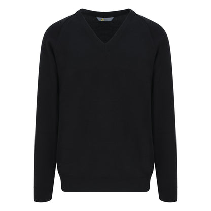 Black Knitted V-Neck Jumper