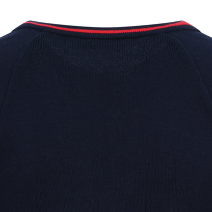 Ryde School Navy Sleeveless Jumper with Red Stripe
