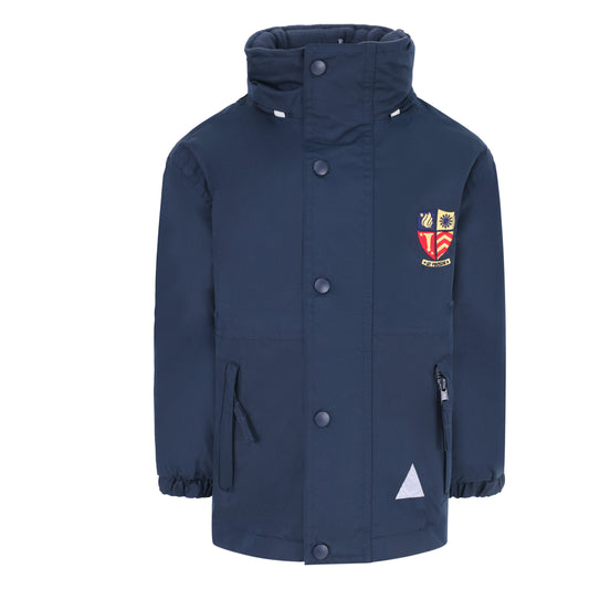 Navy Blue Crested Fleece Lined Jacket
