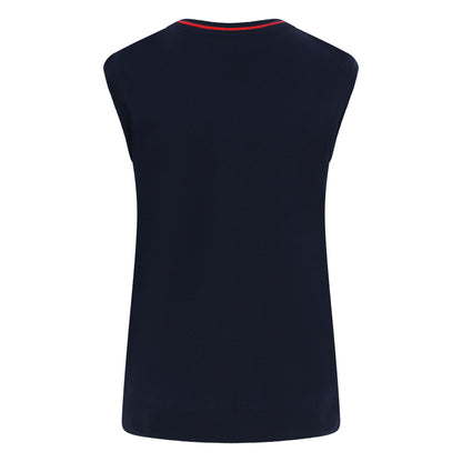 Ryde School Navy Sleeveless Jumper with Red Stripe