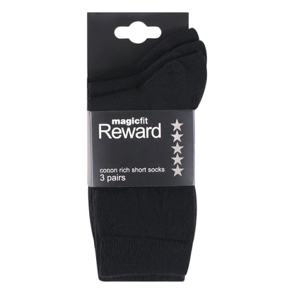 Magicfit Short Black Socks (3 Pack)