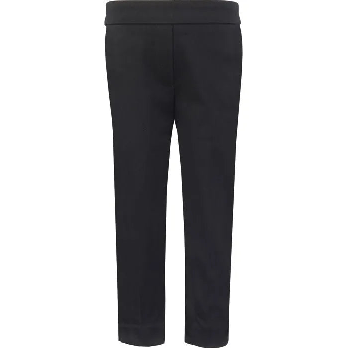 Girls Junior Black Elastic Back Trousers