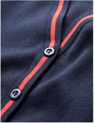 Ryde School Navy Cardigan With Red Stripe